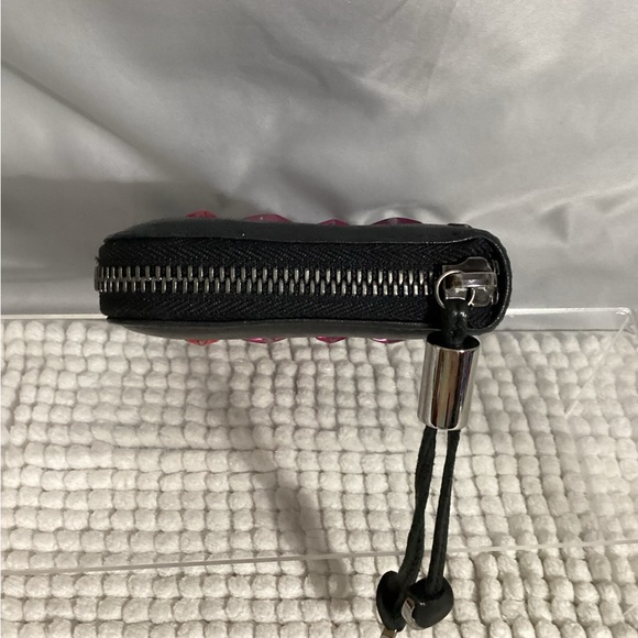 Jimmy Choo RARE Pink Star Studded Long Zippy Black Leather Wallet Clutch - Picture 9 of 15